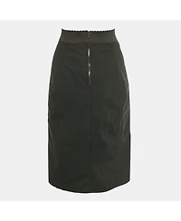 Pre-Owned Dolce & Gabbana Women's Black Stretch Crepe And Satin Pencil Skirt