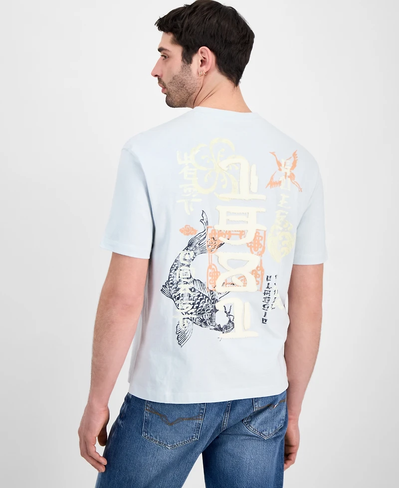 Guess Men's Oversized-Fit Japan Signs Graphic Print T-Shirt