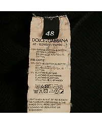 Pre-Owned Dolce & Gabbana Men's Black Logo Embroidered Cotton Sweatshirt