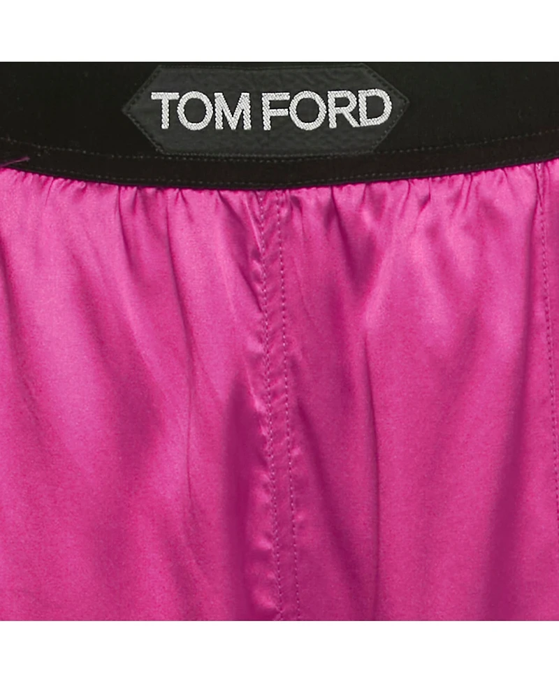 Pre-Owned Tom Ford Women's Pink Logo Band Silk Pj Pants