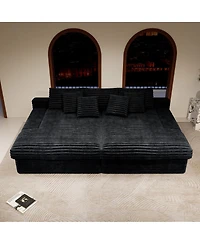 Streamdale Furniture Modular Sectional Sofa Seat, Upholstered Couch for Living Room, Black