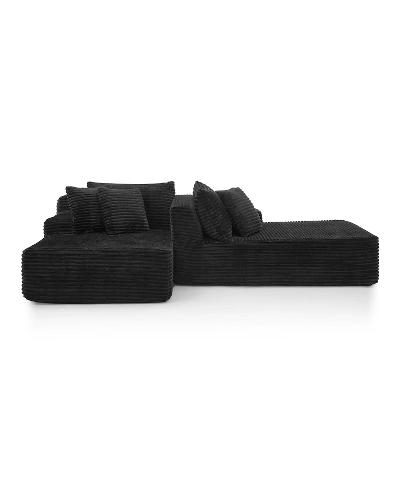Streamdale Furniture velvet two-seater lazy sofa, No Assembly Required