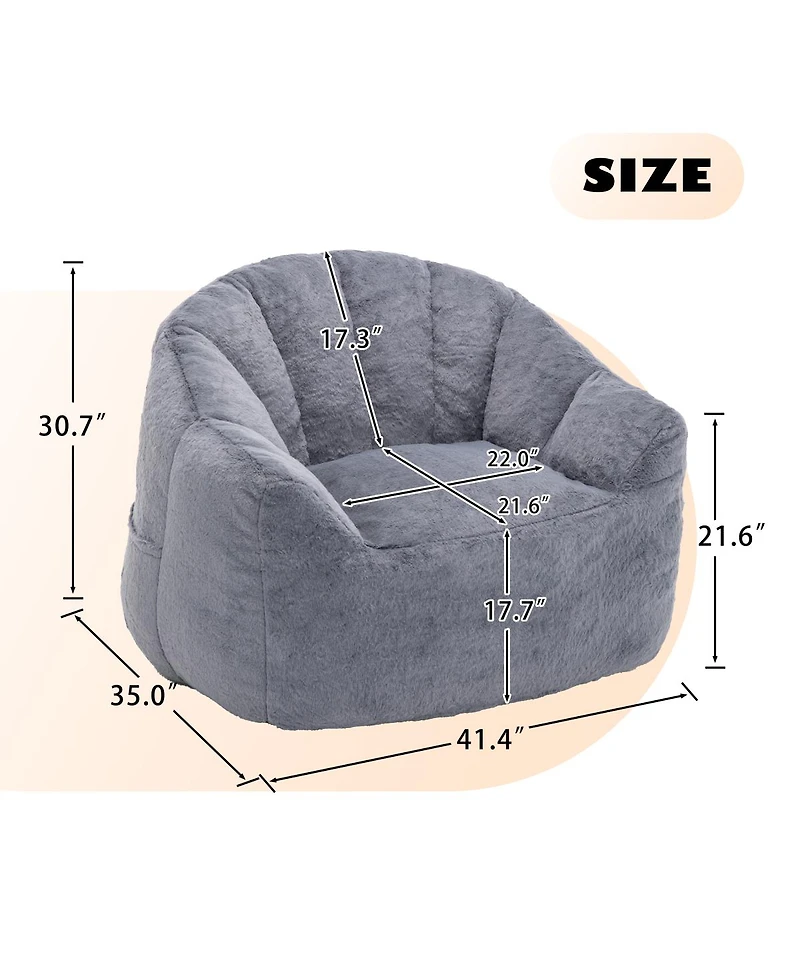 Streamdale Furniture Bean Bag Chair Sofa with Armrests, High-Density Foam Lazy Sofa for Adults