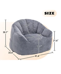 Streamdale Furniture Bean Bag Chair Sofa with Armrests, High-Density Foam Lazy Sofa for Adults