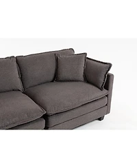 Streamdale Modern 2-Seat 78.74" Sectional Sofa with Waist Pillows and Chaise Lounge