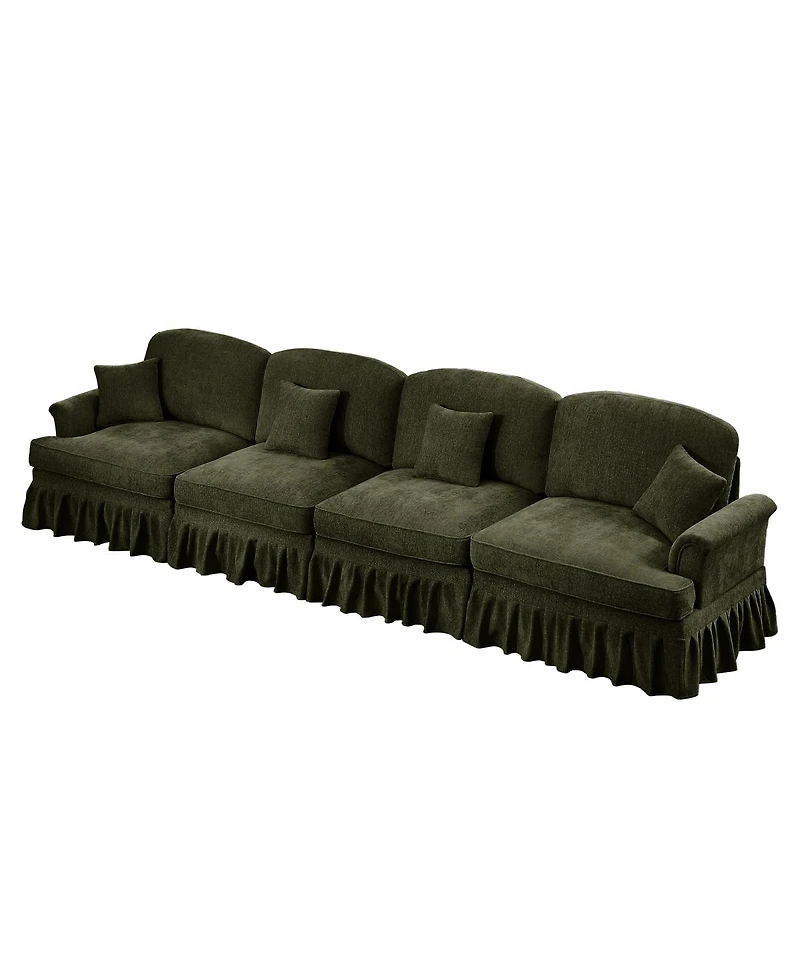 Streamdale Furniture Elegant Mid Century 4 Seater Sofa with Flared Arms and Skirts