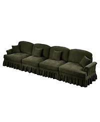 Streamdale Furniture Elegant Mid Century 4 Seater Sofa with Flared Arms and Skirts