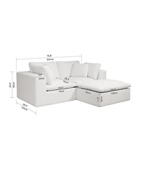 Streamdale Furniture Modular Sectional Sofa Seat, Upholstered Couch for Living Room, 3PC Free Combination, White
