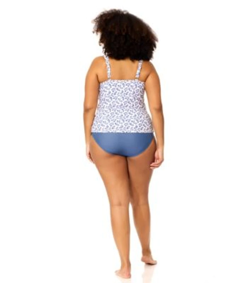 Raisins Curve Womens Plus Size Sasha Sweetheart Neck Tankini Top Full Coverage Bottoms