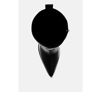 Dacia Rhinestones Strap Satin Calf Boots