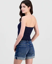 Just Polly Juniors' Sweetheart-Neck Strapless Jacquard Tube Top