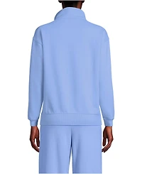 Lands' End Women's Serious Sweats Relaxed Quarter Zip Pullover Sweatshirt