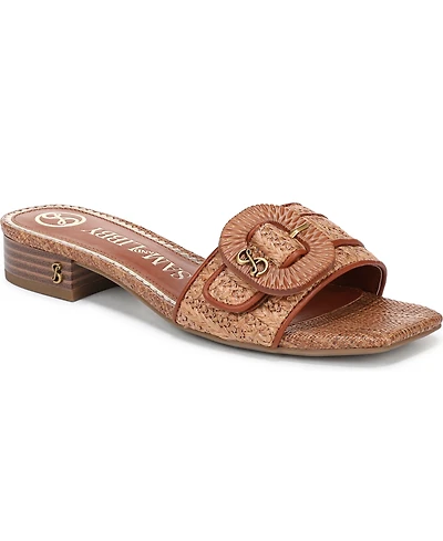 Sam and Libby Women's Kandie Buckle Block Heel Slide Sandals