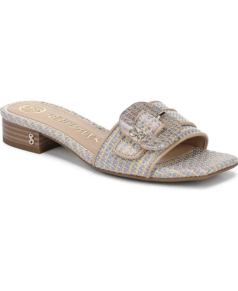 Sam and Libby Women's Kandie Buckle Block Heel Slide Sandals