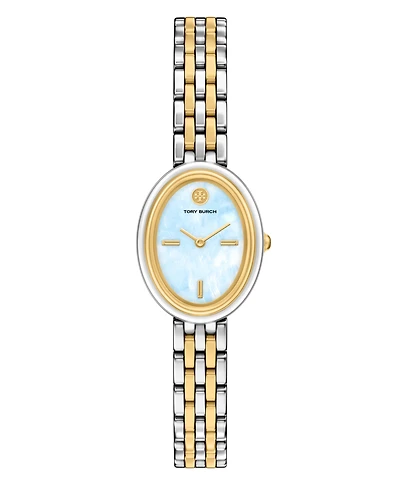 Tory Burch Women's The Oval Quartz Two-Hand Two-Tone Stainless Steel Watch, 22mm