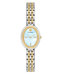 Tory Burch Women's The Oval Quartz Two-Hand Two-Tone Stainless Steel Watch, 22mm