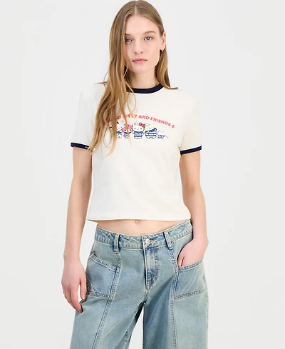 Love Tribe Juniors' Hello Kitty & Friends Ringer T-Shirt