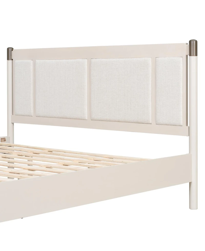 Streamdale Furniture Solid Wood King Bed, No Box Spring Needed