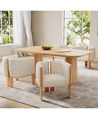 Streamdale Furniture Dining Chairs Set of 4, Modern Fabric Seating with Rubber Wood Frame