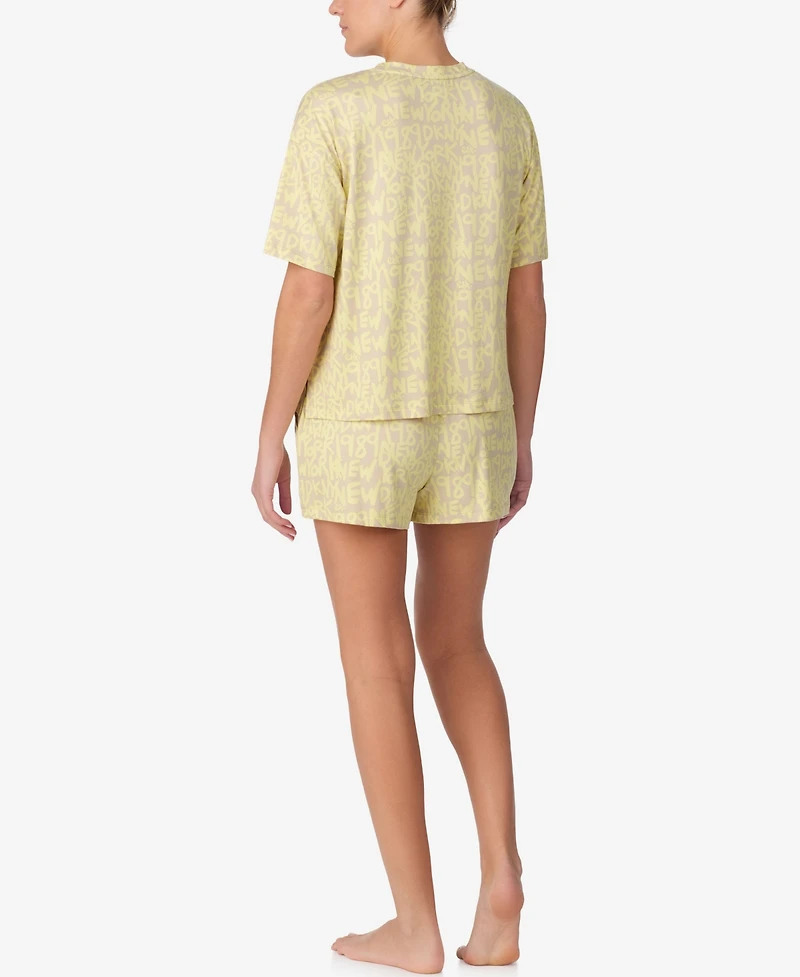 Dkny Women's Short-Sleeve Top & Boxers, 2-Piece Set