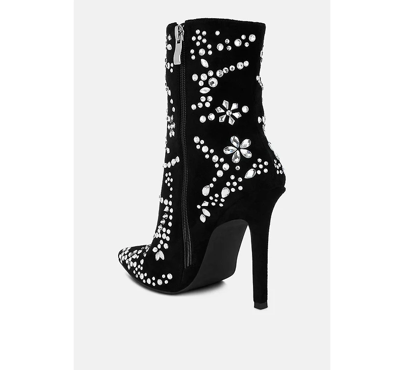 London Rag Women's Dunari Diamante Embellished Microfiber Boots