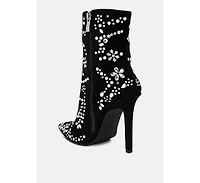 London Rag Women's Dunari Diamante Embellished Microfiber Boots