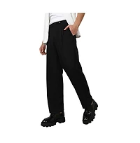 Campus Sutra Men's Onyx Black Solid Tailored Trousers