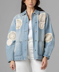 Blank Nyc Women's Crochet Doily Chore Jacket