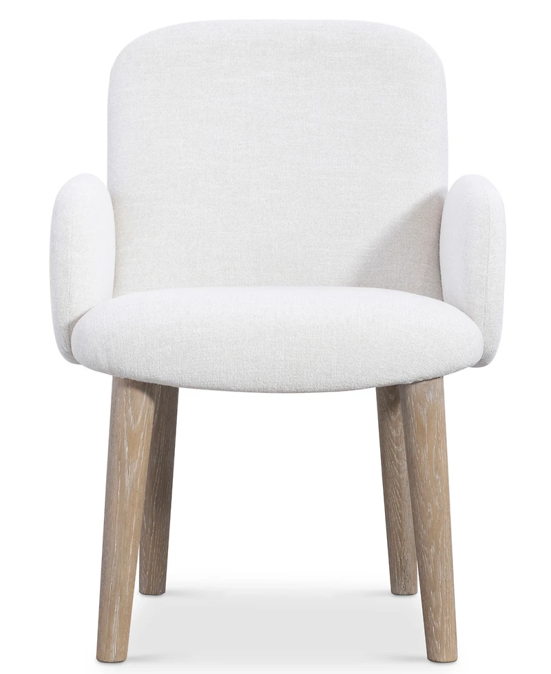 Bernhardt -Pc. Wood Loggia Dining Set Round Table and Arm Chairs