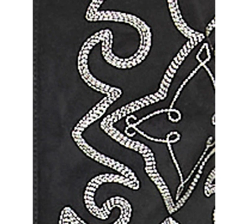 Seni & Cade Juniors' Square Neck Embroidered Vest Lace Up Back With Short Skirt