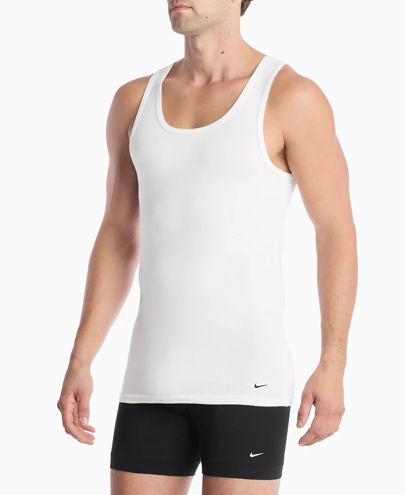 Nike Men's Essential Stretch Ribbed Tank Undershirts, 2-Pack