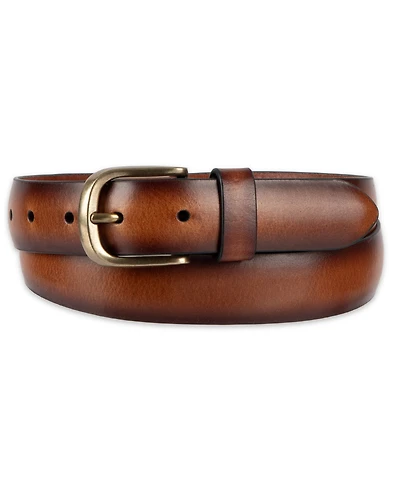 Club Room Luxury Classic Feathered Edge Leather Dress Belt, Macy's Exclusive