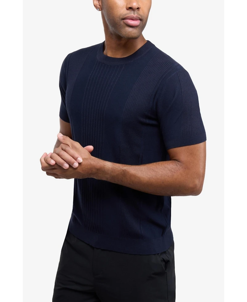 X Ray Men's Xray Crew Rib Neck Raised Stripe Sweater
