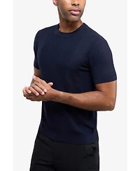 X Ray Men's Xray Crew Rib Neck Raised Stripe Sweater