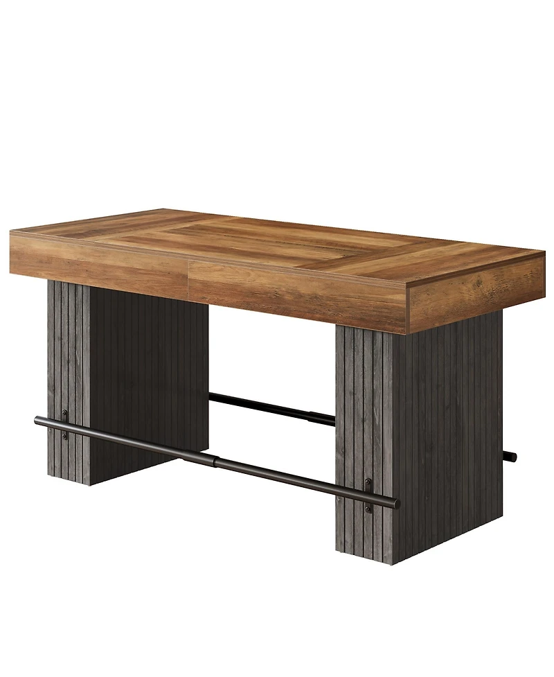 Tribesigns 62.2Inch Bar Table, Industrial Counter Height Pub Dining Large Home Unit