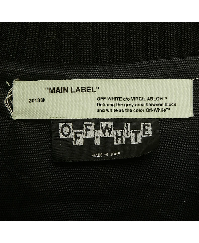 Pre-Owned Off-White Women's Black Rose And Arrow Embroidered Satin Bomber Jacket