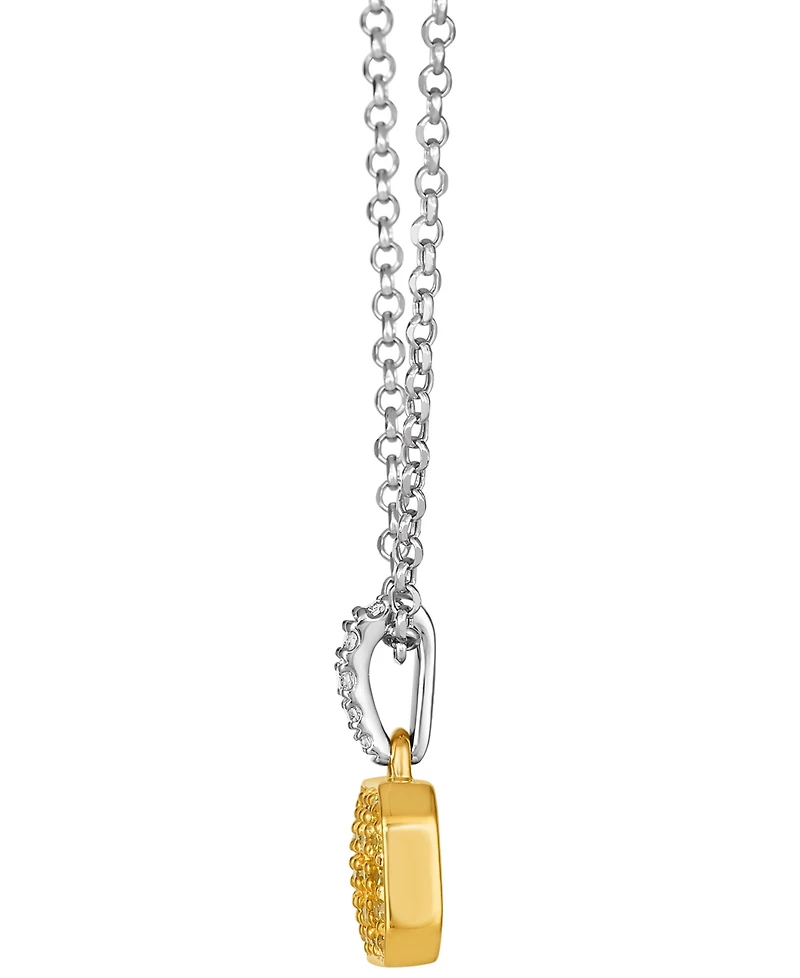 Le Vian Sunny Yellow Diamond (1/5 ct. t.w.) & Vanilla Diamond (1/25 ct. t.w.) Pendant Necklace in 14k Two-Tone Gold