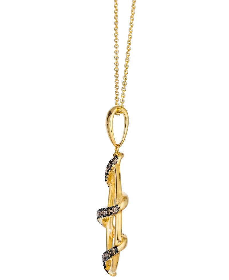 Le Vian Nude Diamond (1/4 ct. t.w.) & Chocolate Diamond (7/15 ct. t.w.) Pendant Necklace in 14k Honey Gold