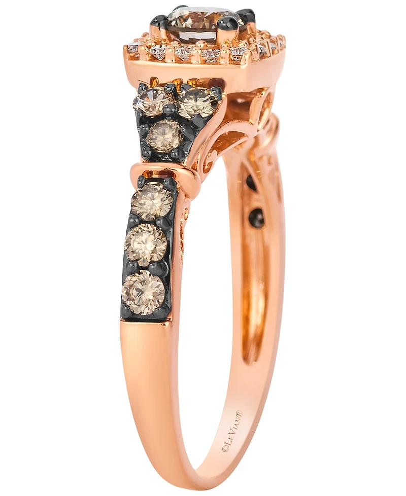 Le Vian Chocolate Diamond (0.78 ct. t.w.) & Vanilla Diamond (0.11 ct. t.w.) Ring in 14k Strawberry Gold