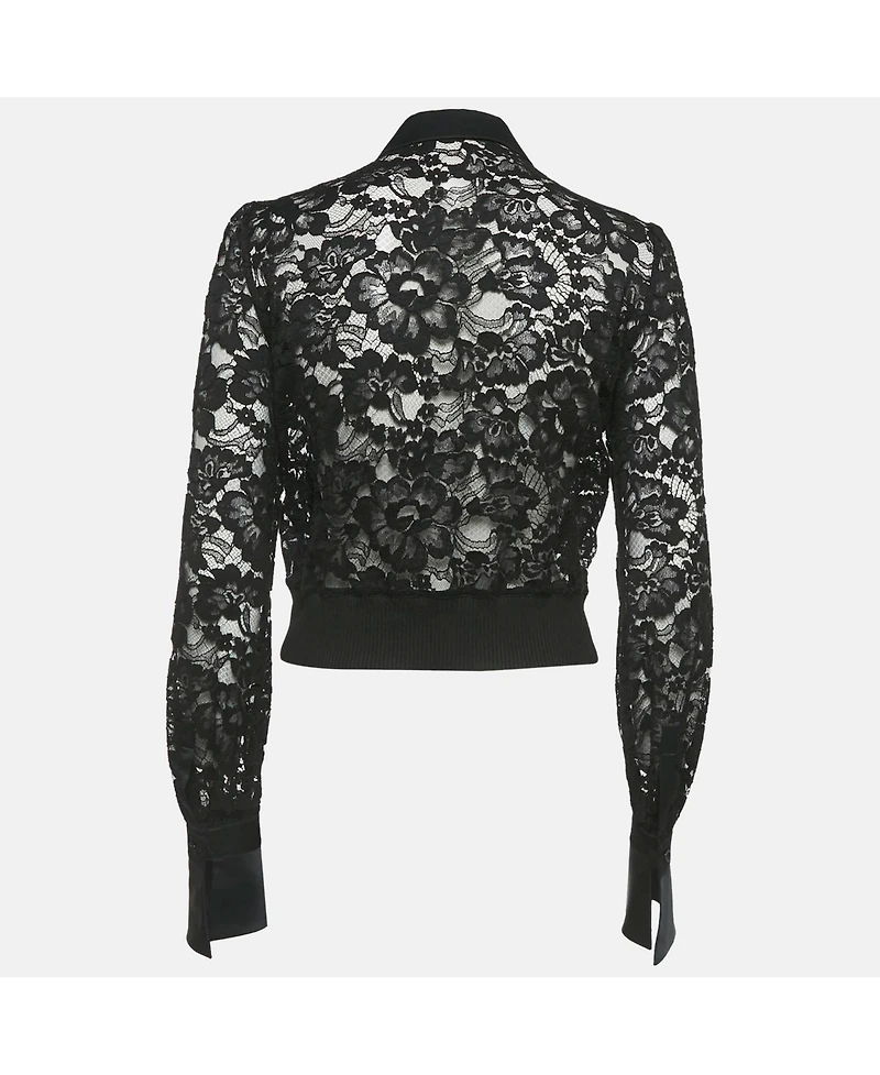 Pre-Owned Givenchy Women's Black Lace And Satin Sheer Jacket