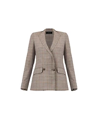 Ivonne Women's Double-Breasted Prince of Wales Blazer