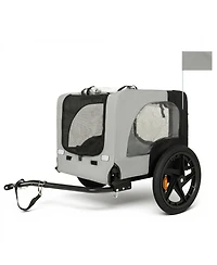 Zeus & Ruta Black+Dark Gray Outdoor Heavy Duty Collapsible Kitten Bike Trailer