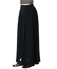 O'Neill Women's Tryston Smocked Waist Button-Front Maxi Skirt