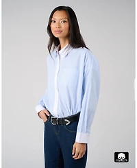 WeWoreWhat Women's Cropped Button Front Shirt