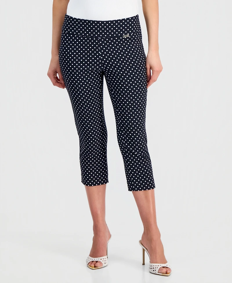 I.n.c. International Concepts Petite Printed Mid-Rise Pull-On Bengaline Capri Pants, Created for Macy's