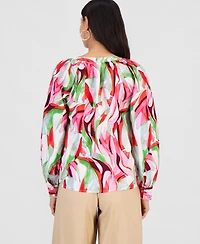 I.n.c. International Concepts Petite Tie-Neck Top, Macy's Exclusive
