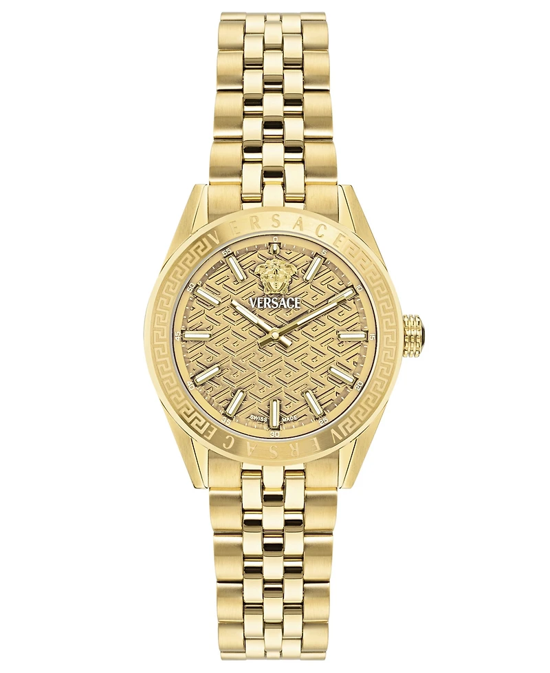 Versace Women's V-Code Gold Stainless Steel Bracelet Watch, 36mm