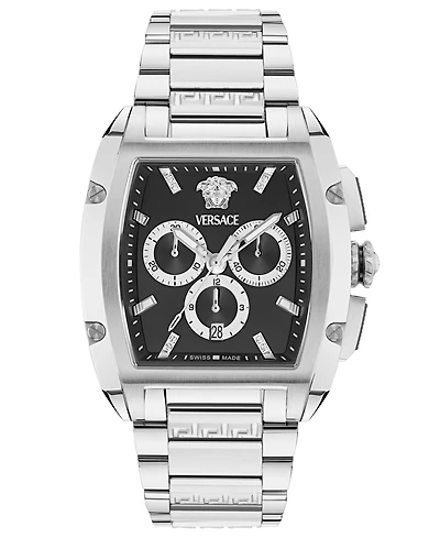 Versace Men's Dominus Silver Stainless Steel Bracelet Watch, 42X50mm