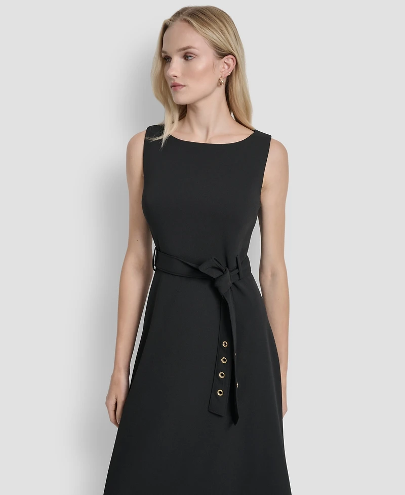 Dkny Women's Sleeveless Boat Neck Midi Dress