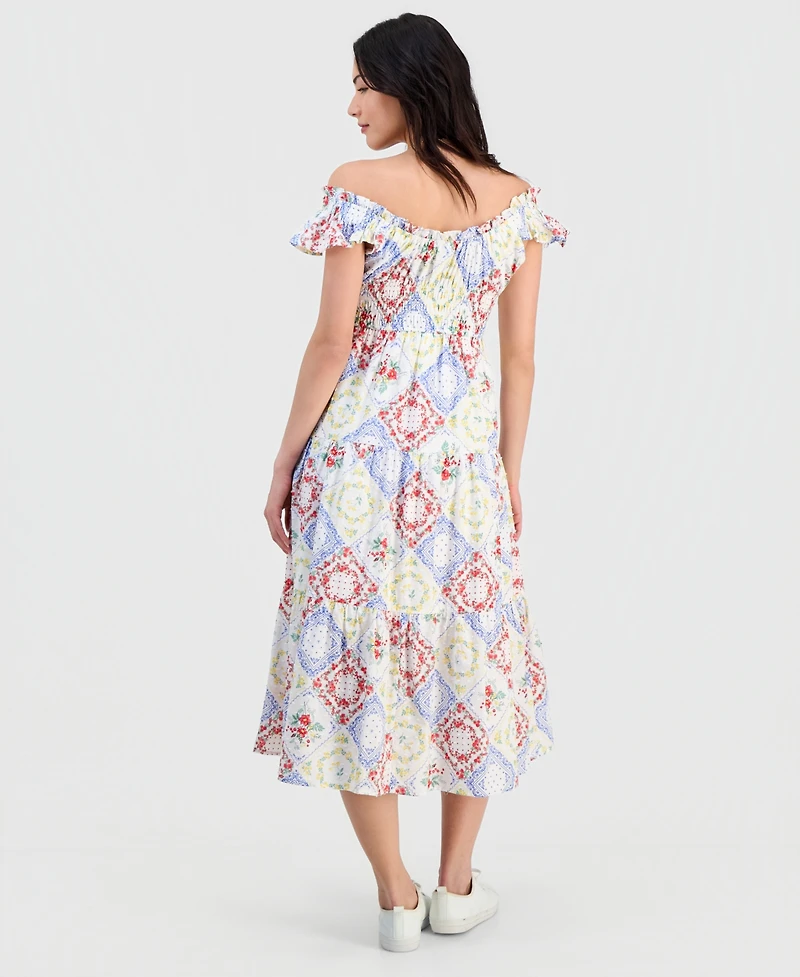 Self Esteem Juniors' Cotton Flutter-Sleeve Midi Dress
